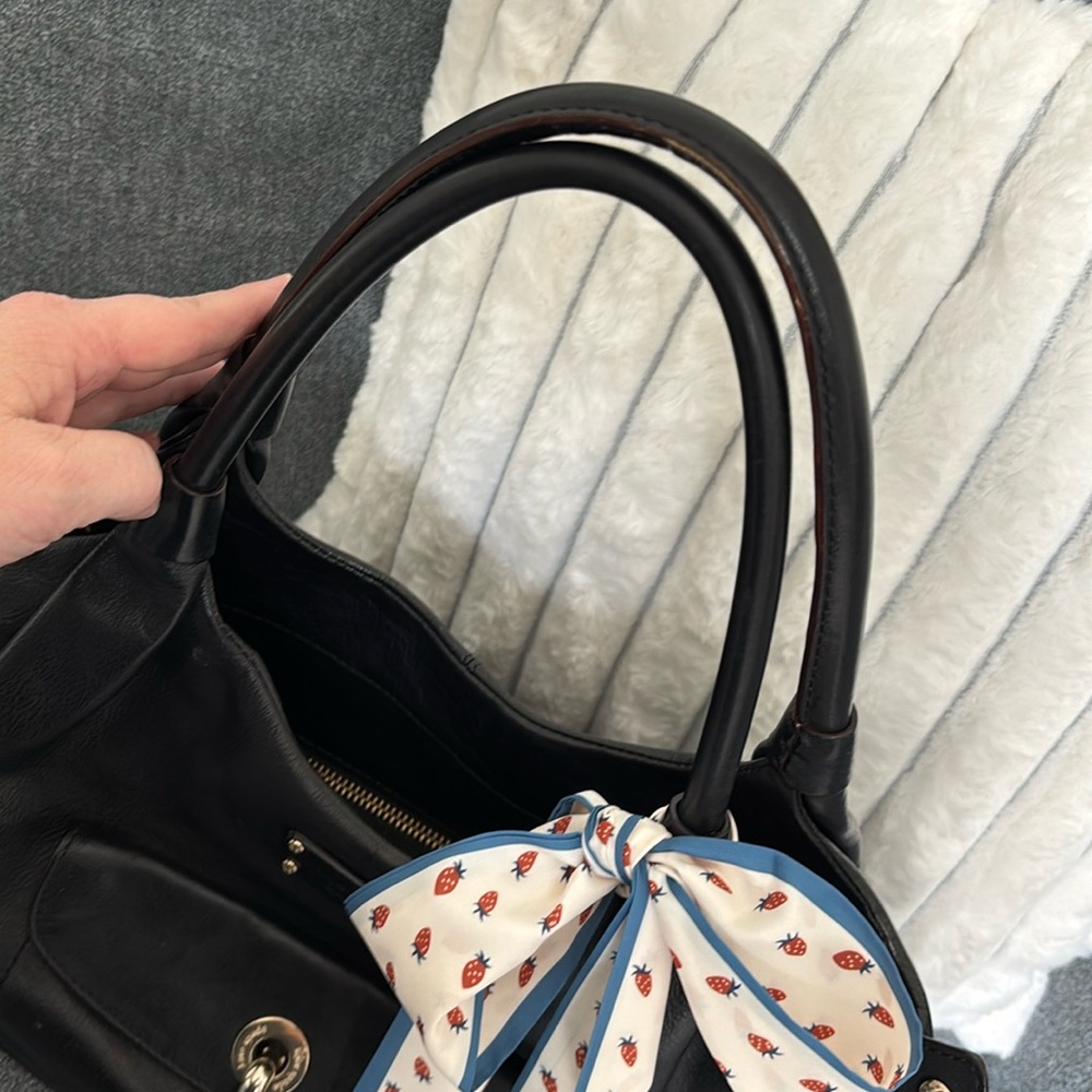 Kate Spade Stevie Black Leather Satchel Purse Bag - Picture 12 of 13